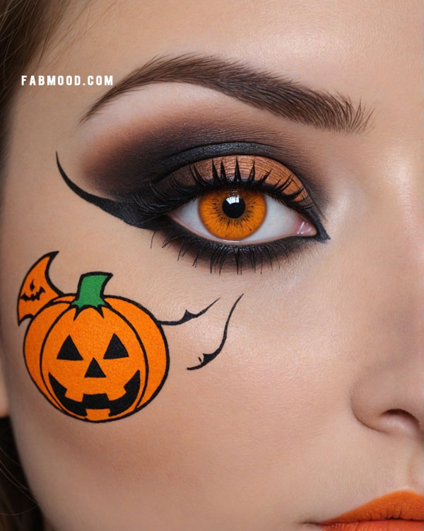 100 Halloween Makeup Looks : Pumpkin Patch Glam