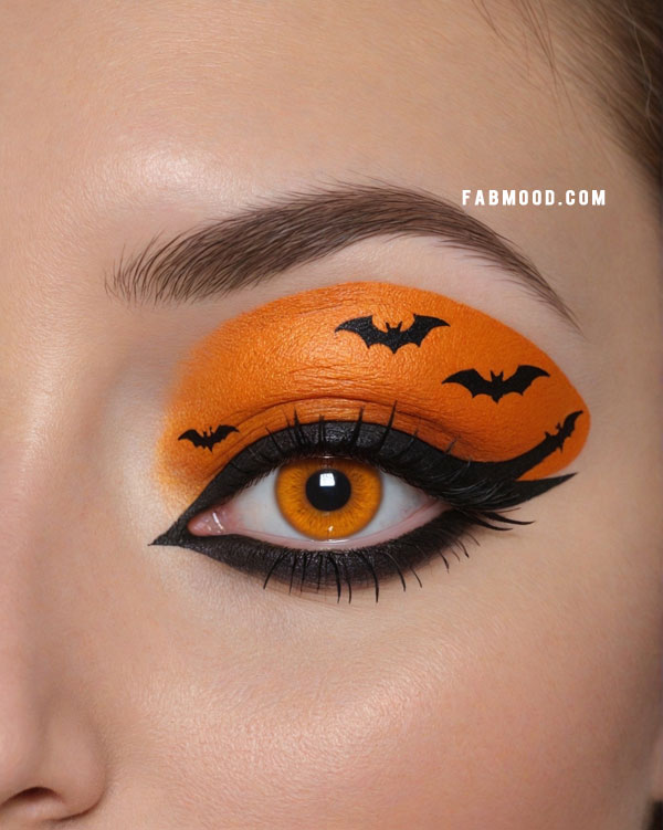 100 Halloween Makeup Looks : Sunset Bat Sky