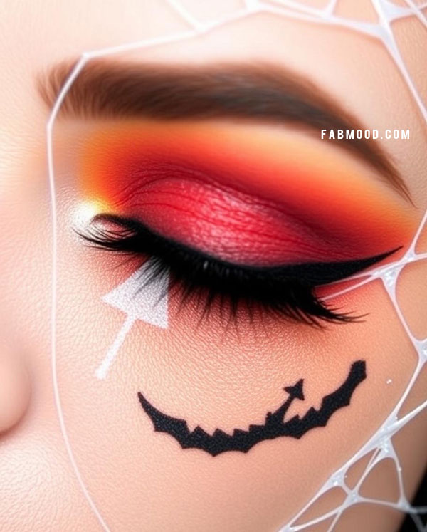 Spider's Web Look, Halloween Makeup Look, spooky halloween makeup inspirations, Halloween makeup eye makeup