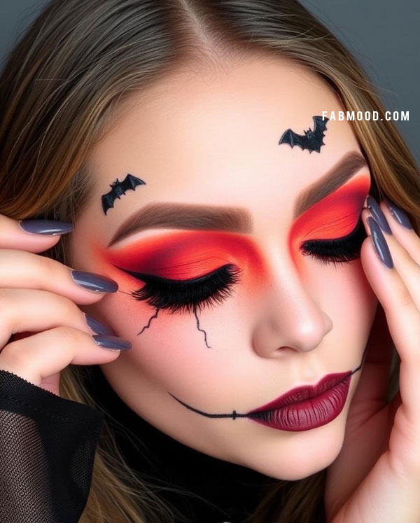 100 Halloween Makeup Looks : Gothic Pumpkin Halloween Makeup