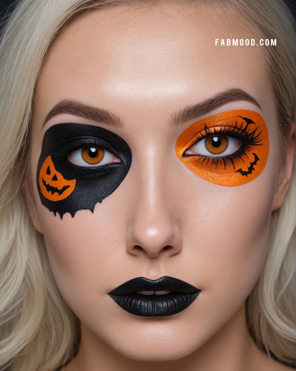 100 Halloween Makeup Looks : Dual Tone Halloween Face Makeup