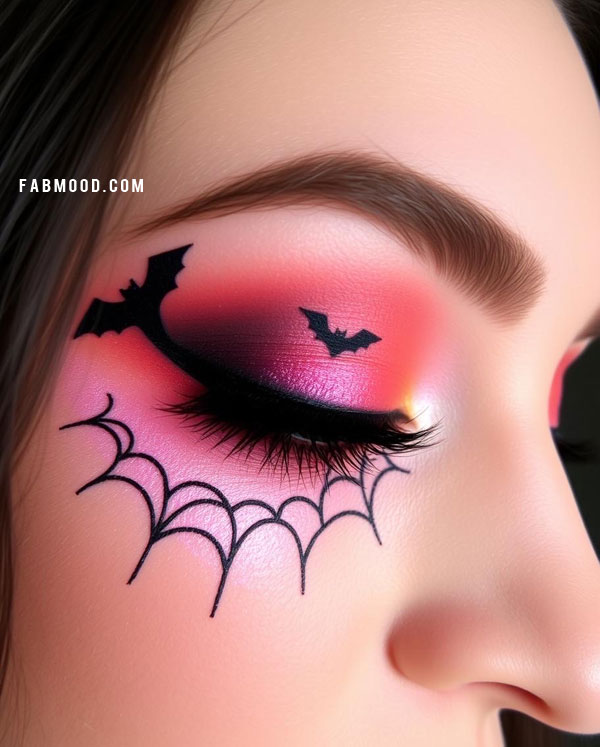 100 Halloween Makeup Looks : Webbed Bat Halloween Makeup