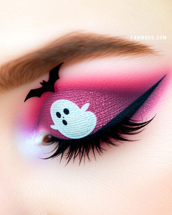 Playful Ghost Halloween Makeup, Halloween Makeup Look, spooky halloween makeup inspirations, Halloween makeup eye makeup