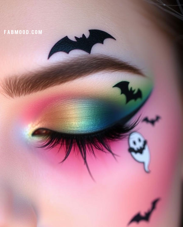 100 Halloween Makeup Looks : Multicoloured Gradient Eyeshadow