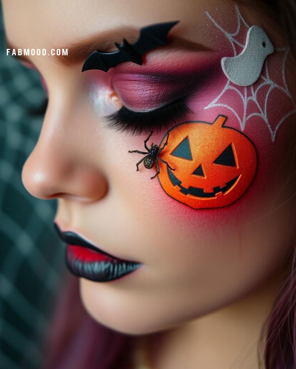 100 Halloween Makeup Looks : Pumpkin Patch Glam & Spider