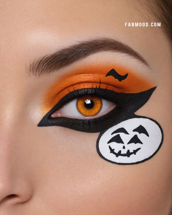 100 Halloween Makeup Looks : Minimalist Pumpkin Charm