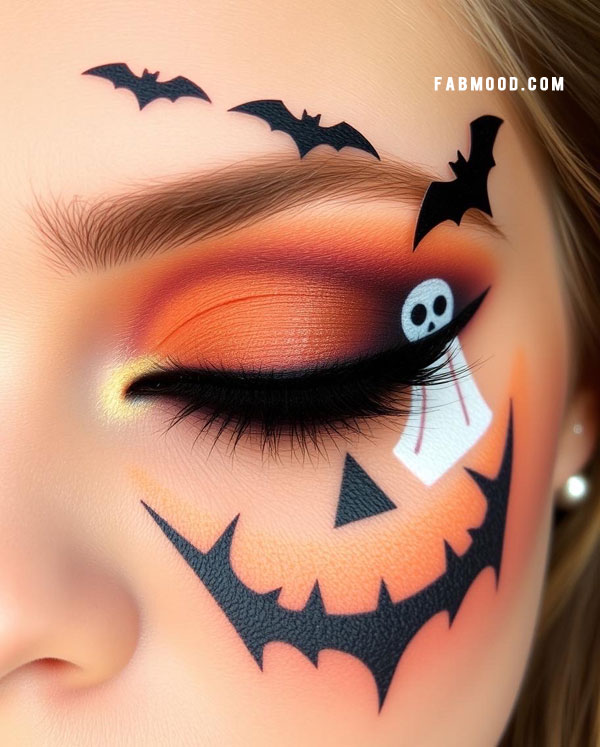 100 Halloween Makeup Looks : Jack-o’-Lantern Smirk