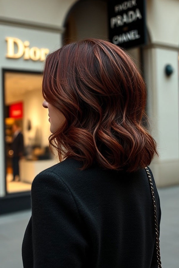 Autumn Mahogany Shoulder-Length Hairstyle, fall hair color trends, autumn hair colours