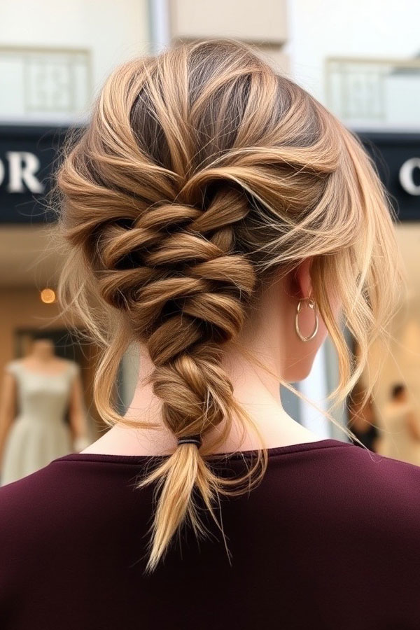 50 Cute Hairstyles to Rock Any Day of the Week : Boho Braid Medium-Length Hair