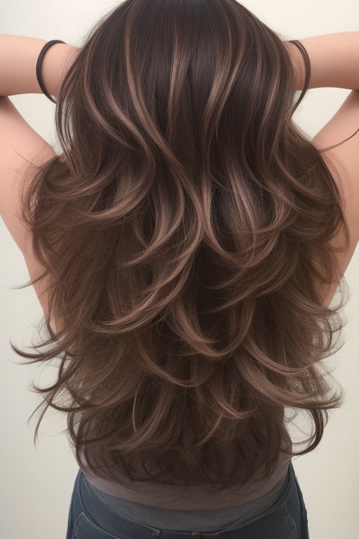 37 Stunning Voluminous Long Layered Haircuts : Brunette Cascading Layered Volume