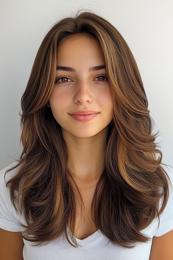 53 Gorgeous Hair Colours for the Fall Season : Caramel Brown Layers