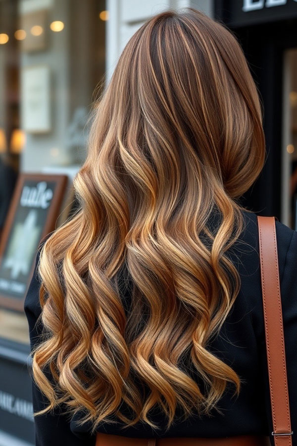 Caramel Swirl Curls, fall hair color trends, autumn hair colours