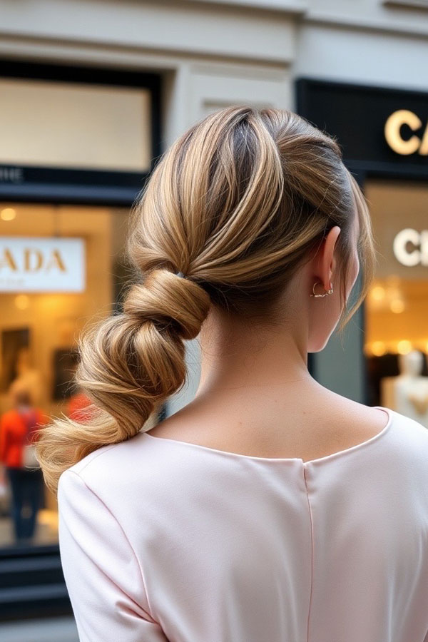 40 Ponytail Hairstyles for an Instant Hair Upgrade : Chic Bubble Braid Ponytail