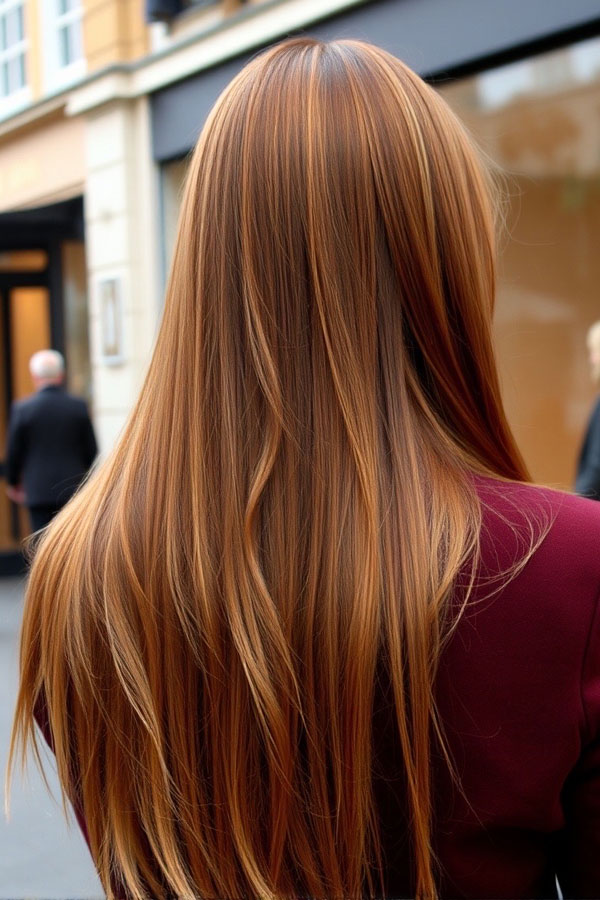 50 Must-Try Autumn Hair Colours : Copper Auburn Straight Layers