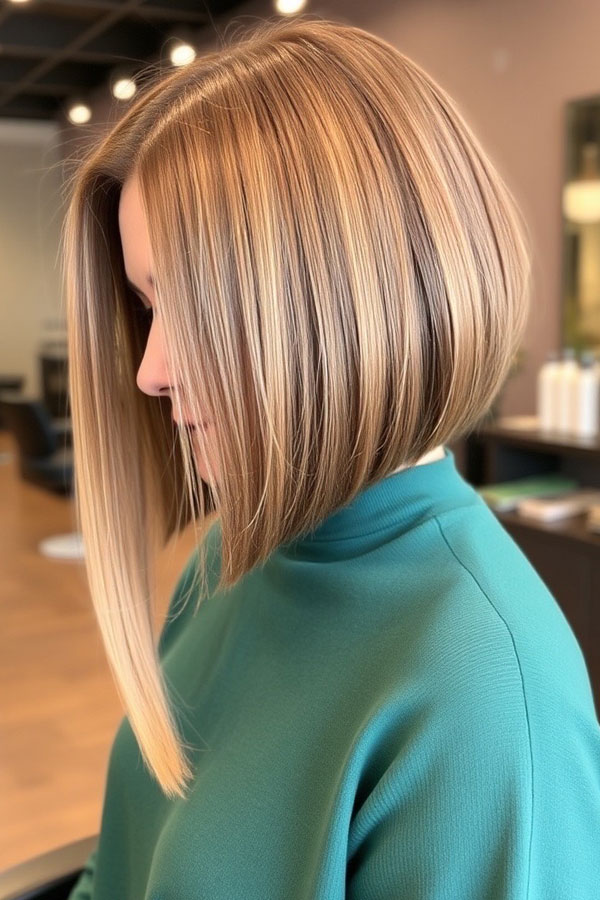 25 A-Line Haircuts to Personalize Your Style: Dramatic Angled A-Line Bob