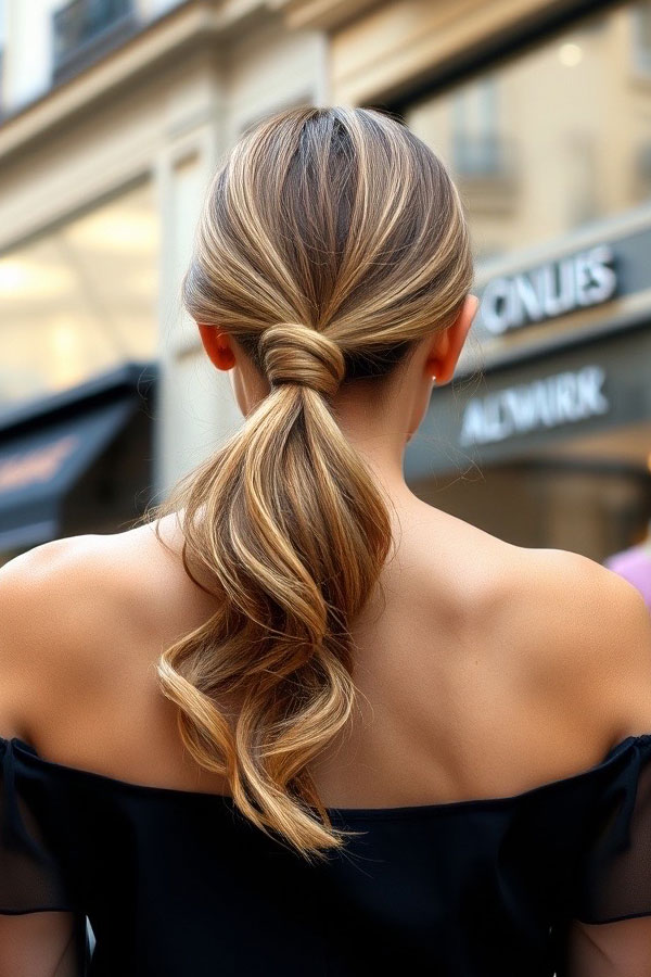 40 Ponytail Hairstyles for an Instant Hair Upgrade : Elegant Knot Ponytail