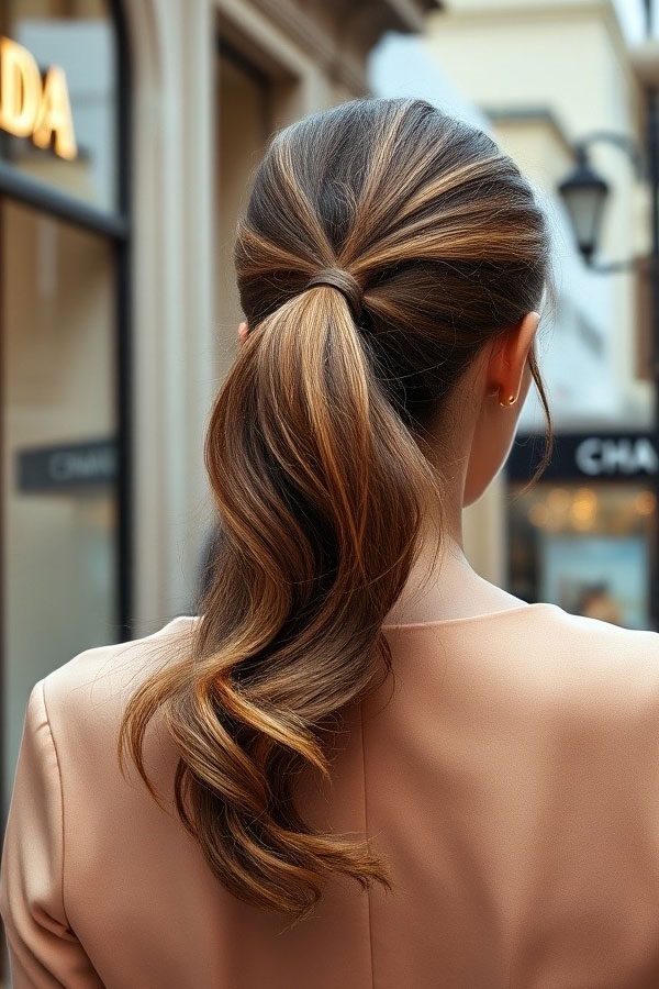 Elegant Twisted Low Ponytail, ponytail hairstyle