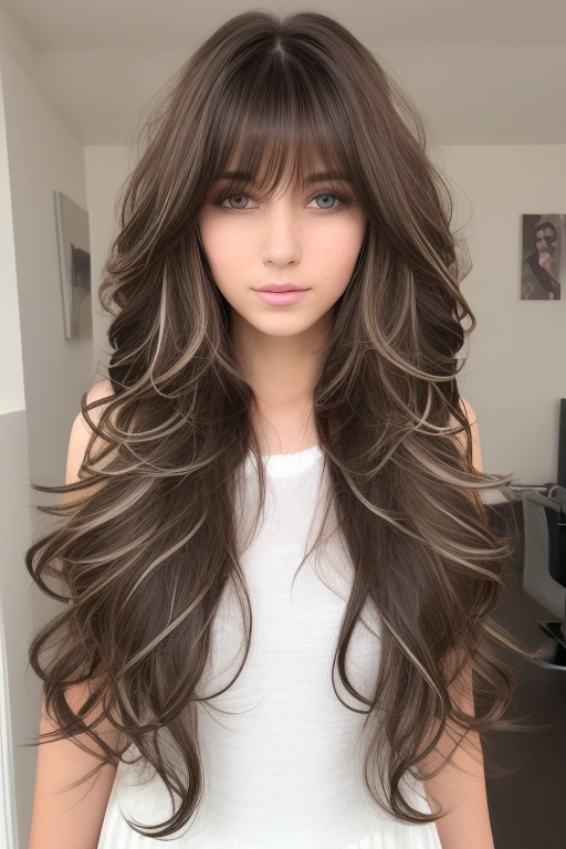 37 Stunning Voluminous Long Layered Haircuts : Glamorous Rich Chocolate Long Waves