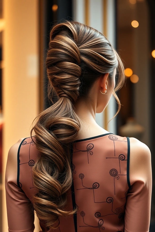 50 Cute Hairstyles to Rock Any Day of the Week : Glamorous Twisted Ponytail