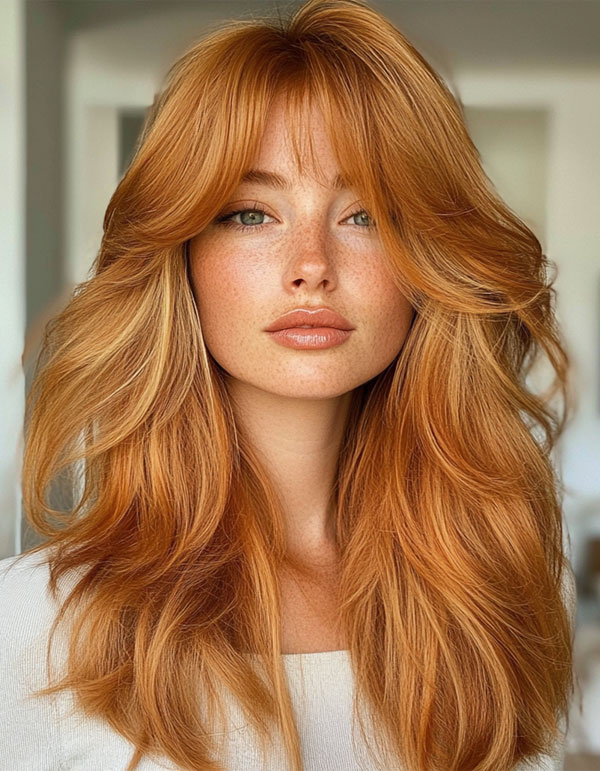 50 Fall Hair Colors to Light Up the Season : Golden Copper Layers with ...