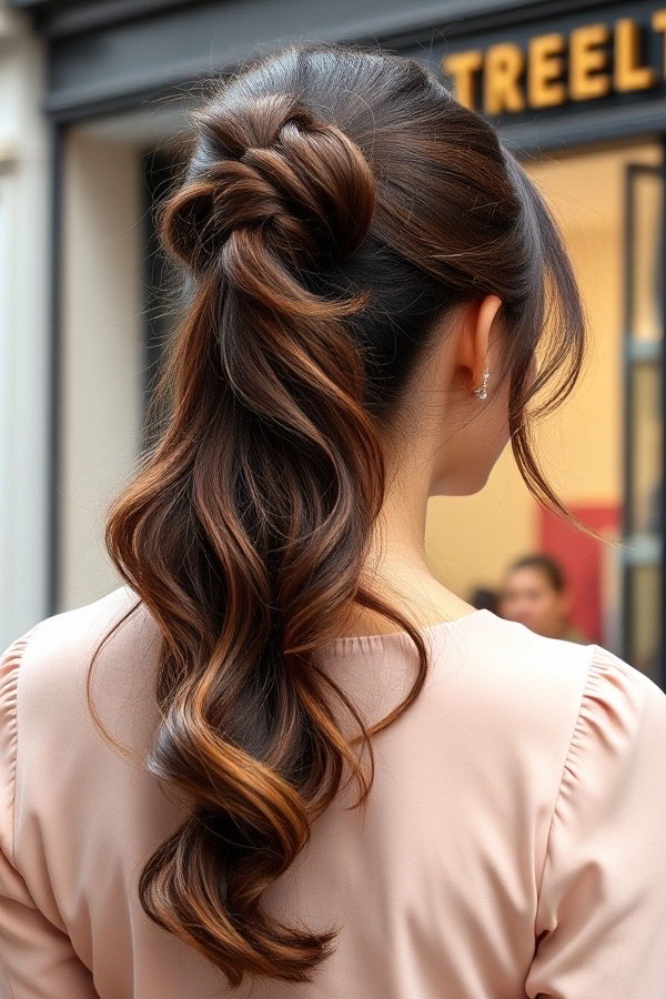 40 Ponytail Hairstyles for an Instant Hair Upgrade : Half-Up Twisted Ponytail