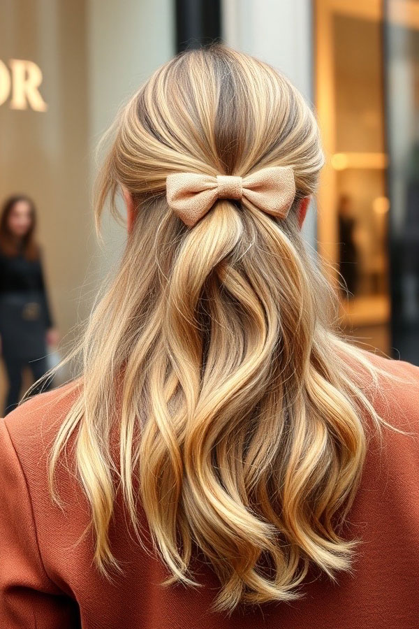 Sweet Bow Half-Updo, half up hairstyle