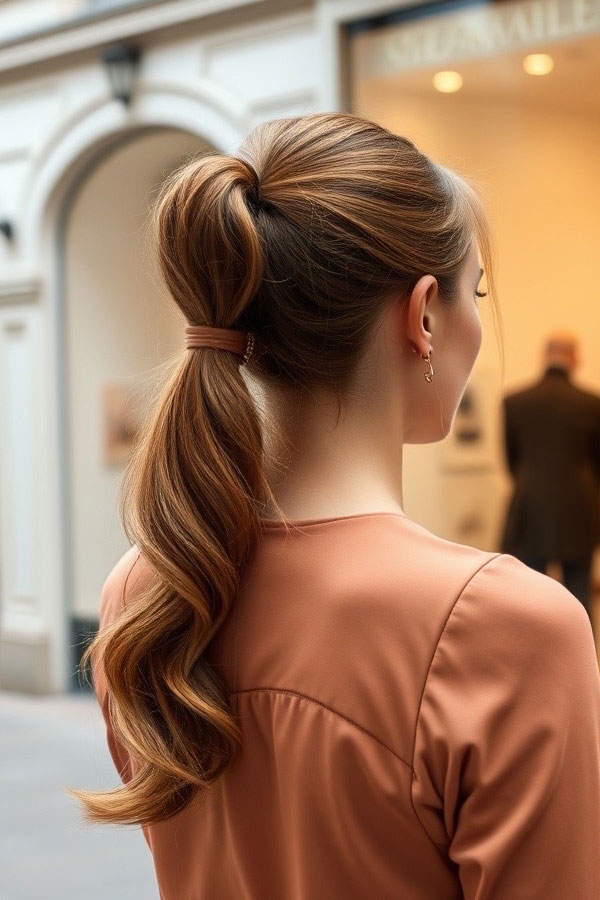 40 Ponytail Hairstyles for an Instant Hair Upgrade : High Wrapped Ponytail with Waves