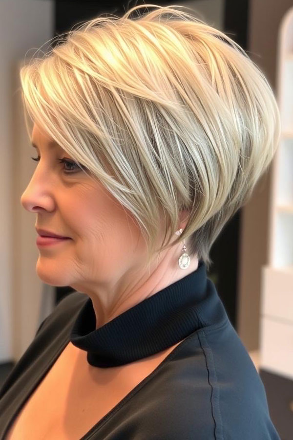 Icy Blonde Layered Pixie, pixie hair color idea, pixie haircut, pixie hair color