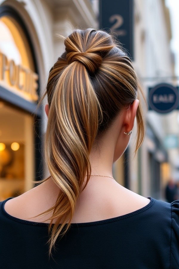 Knotted Sleek Ponytail, ponytail hairstyles