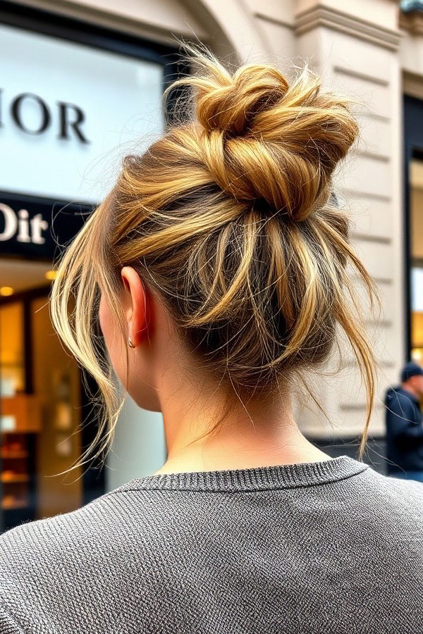 50 Cute Hairstyles to Rock Any Day of the Week : Messy Chic Bun