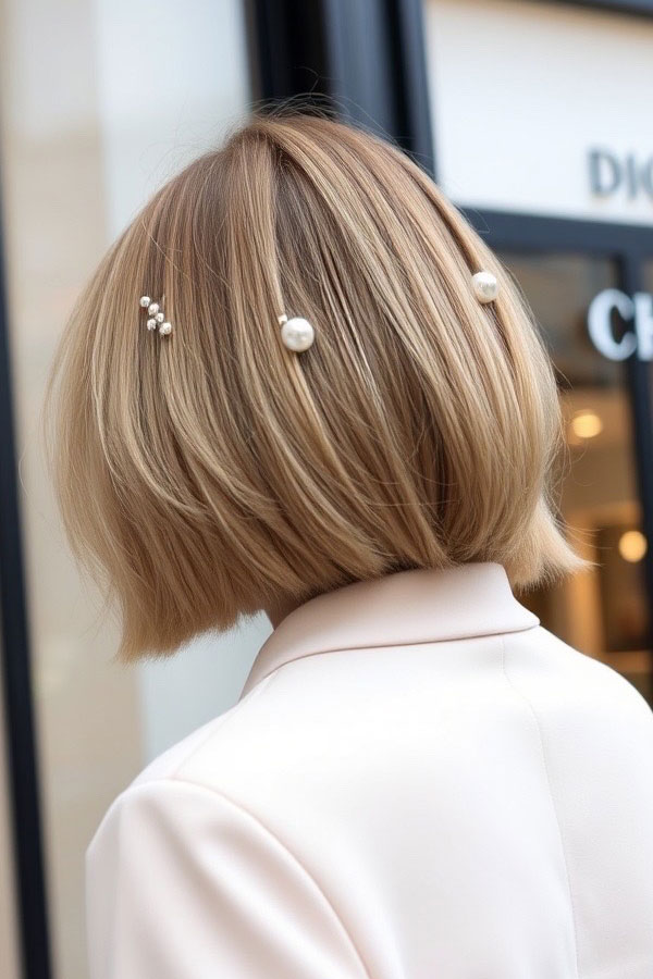 50 Cute Hairstyles to Rock Any Day of the Week : Pearl Accent Bob