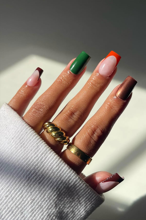 30 Trendy Fall Nails to Inspire Your Cozy Season Look : Rich Autumn Hue Nails