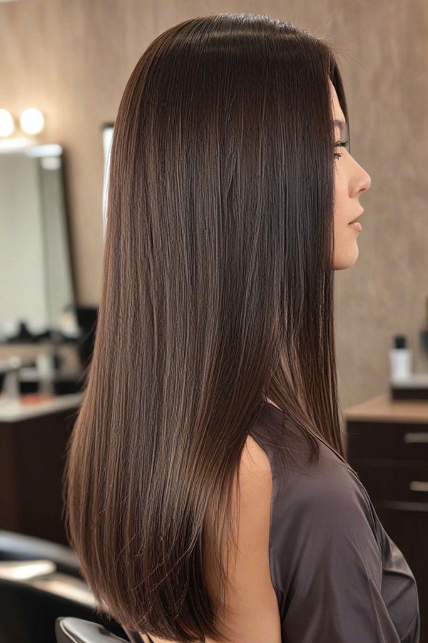 Rich Mocha Brown Long Velvet , dark hair color, fall hair color trend