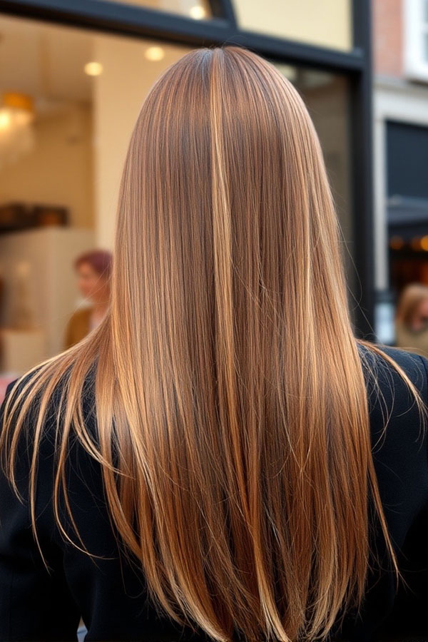 Sleek Caramel Balayage,  Gorgeous Hair Colours for the Fall Season, autumn hair colour, fall hair color