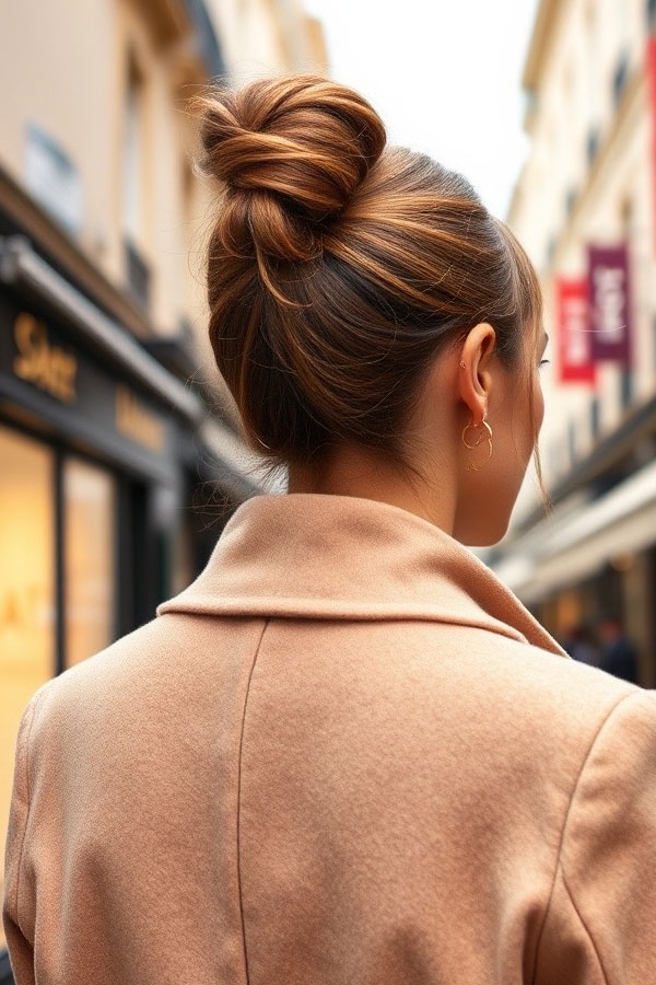 50 Cute Hairstyles to Rock Any Day of the Week : Sleek Top Knot Elegance