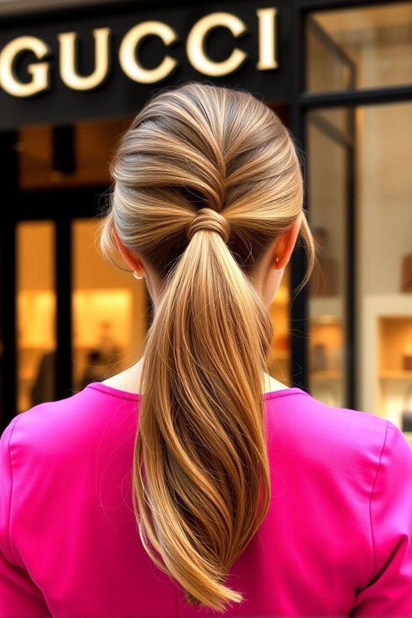 40 Ponytail Hairstyles for an Instant Hair Upgrade : Sleek Twisted Ponytail