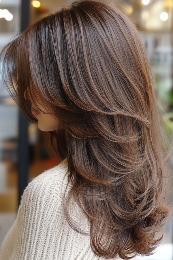 Soft Chestnut Layers, trendsetting Short Layer Cuts on Long Hair, Short Layer Haircuts on Long Hair, layered haircut, short layered haircut on long hair