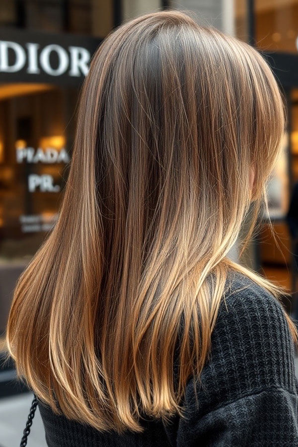 53 Gorgeous Hair Colours for the Fall Season : Soft Honey Brown Layers