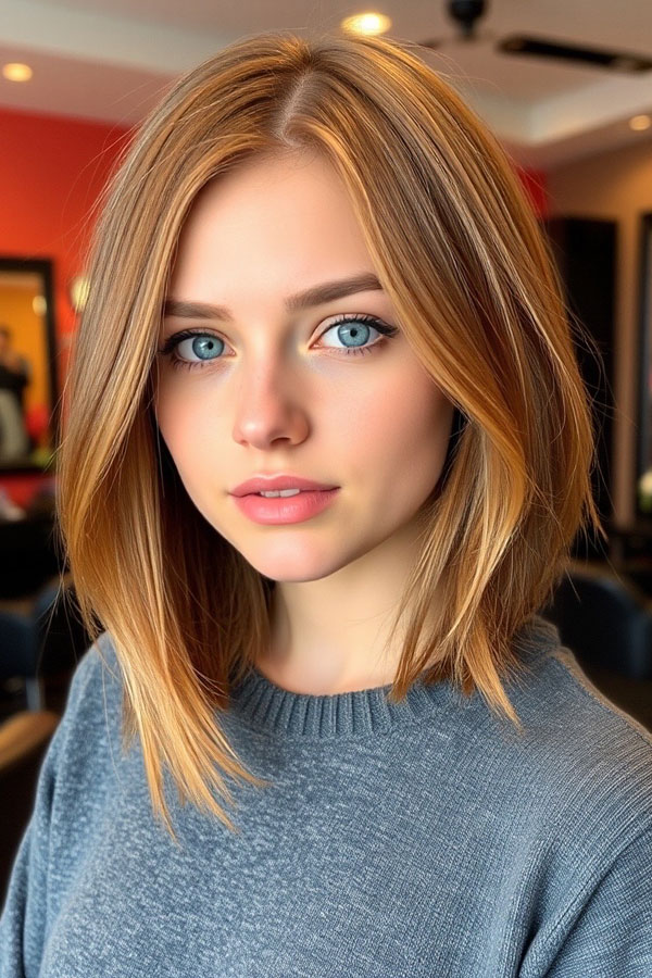 Straight Lob with Subtle Layers, long bob hairstyle, , medium-length haircut, low maintenance medium-length haircut