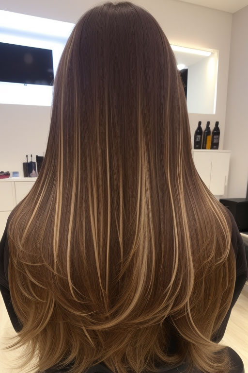 Subtle Bronde Long Layers, Long Layered Hairstyle to Enhance Straight Hair, long layered haircut for straight hair, long layers, long layered haircut