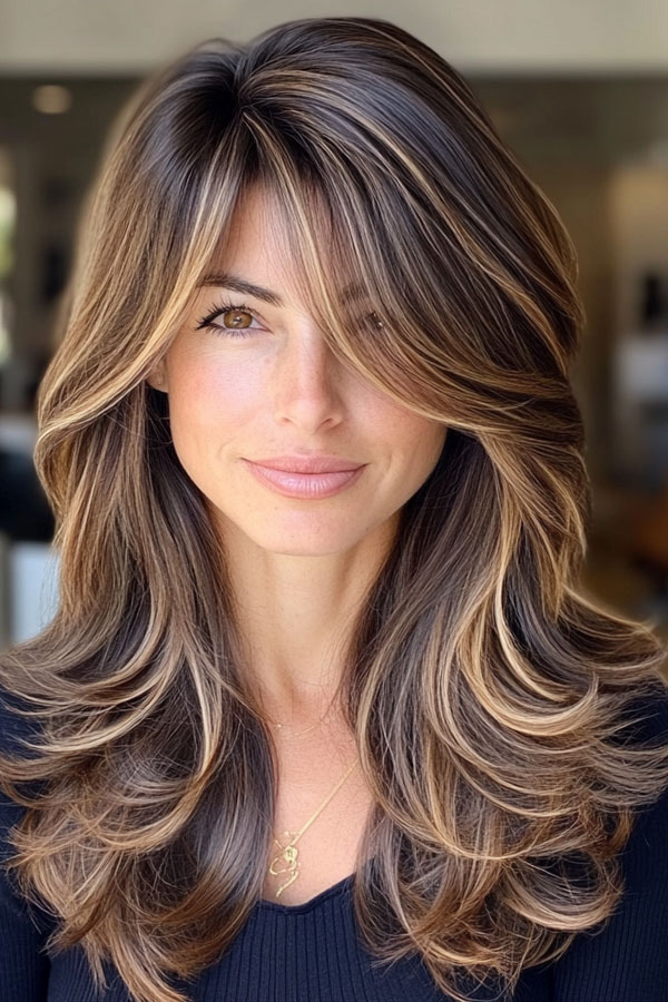 50 Fall Hair Colors to Light Up the Season : Sun-Kissed Brunette Layers ...