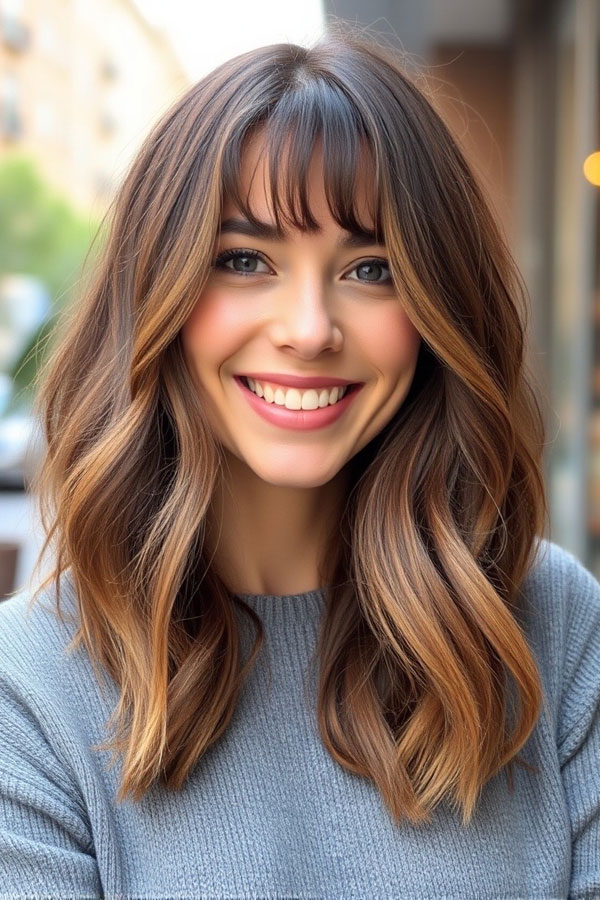 50 Must-Try Autumn Hair Colours : Sun-Kissed Chestnut Waves