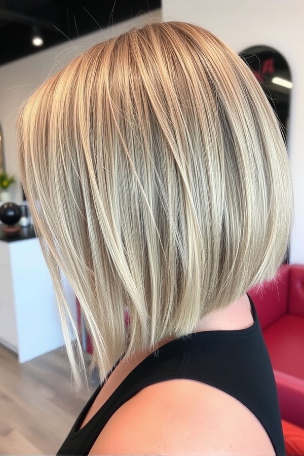 Textured Blonde A-Line Bob, a-line bob haircut