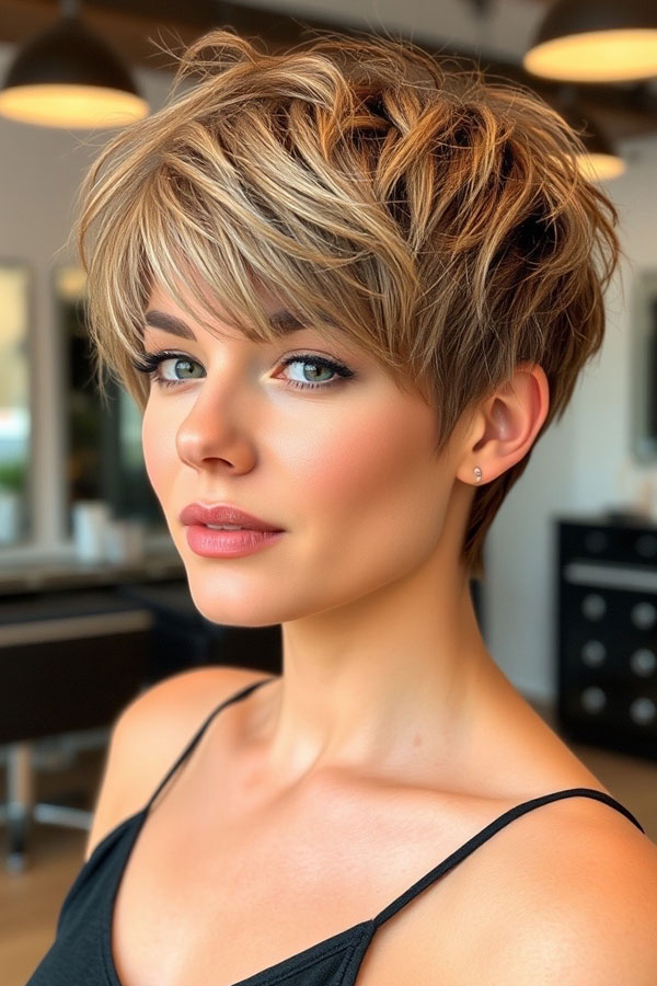 20 Messy Pixie Hairstyles for a Carefree Look : Textured Blonde Pixie