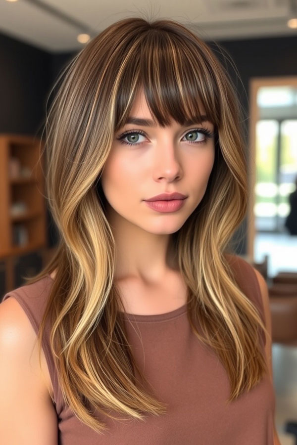 53 Gorgeous Hair Colours for the Fall Season : Toasted Hazelnut Highlights