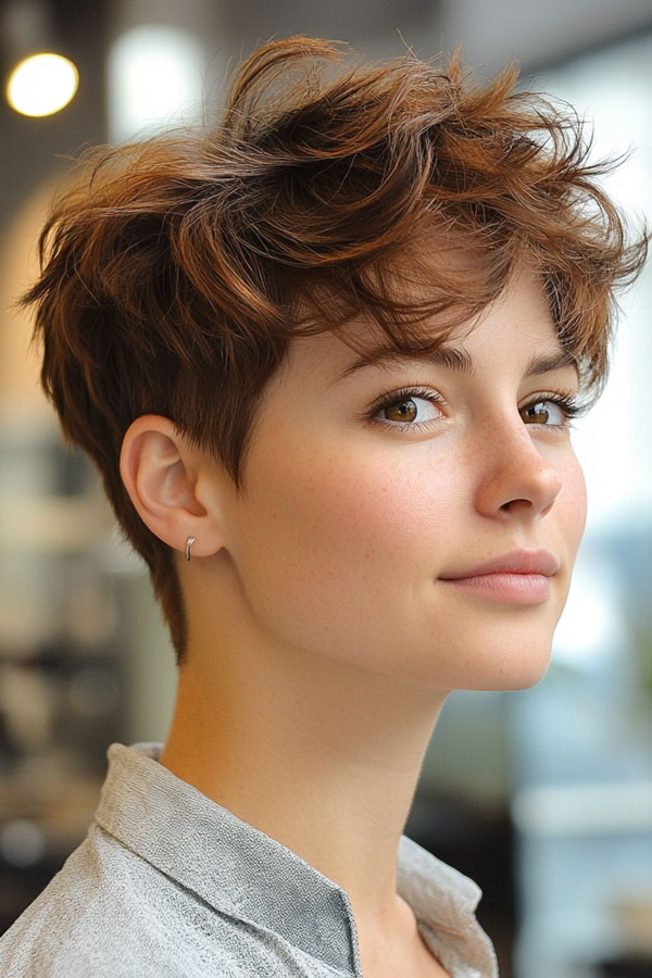 20 Messy Pixie Hairstyles for a Carefree Look : Tousled Copper Pixie