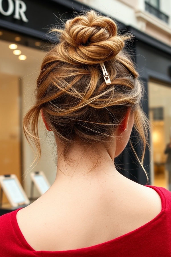 50 Cute Hairstyles to Rock Any Day of the Week : Twisted Messy Bun