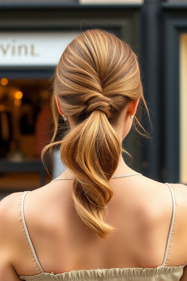 50 Cute Hairstyles to Rock Any Day of the Week : Twisted Low Ponytail