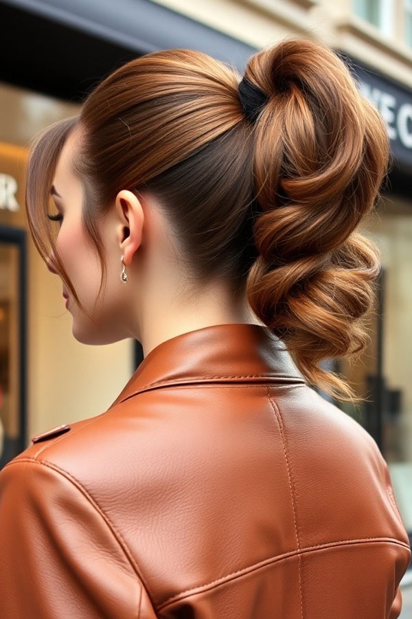 Voluminous Curly High Ponytail