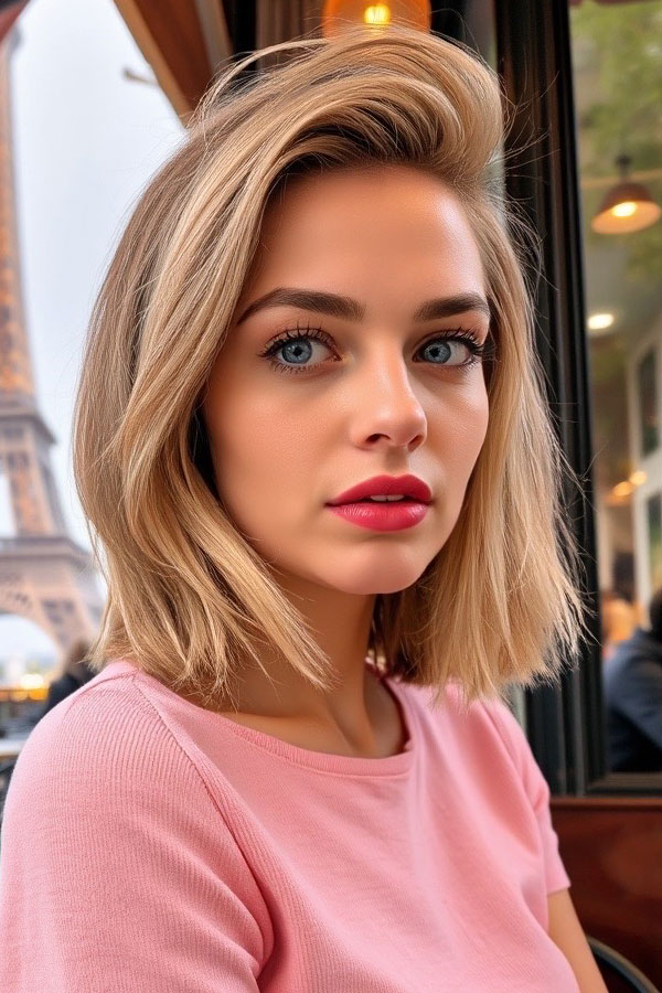 Voluminous Side-Swept Bob, long bob hairstyle, , medium-length haircut, low maintenance medium-length haircut